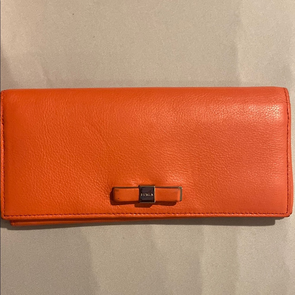 Furla Vibrant Orange Leather Wallet